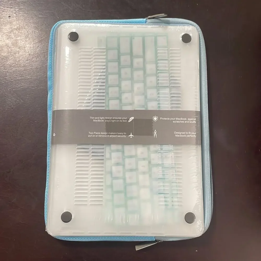 MacBook New Pro 13” shell and light blue soft case